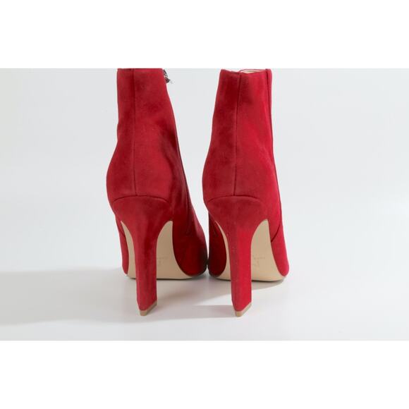 Marc Fisher Red Suede Ankle Booties Size 9M Women’s Block Heel Zip Fashion Shoes - Picture 4 of 12